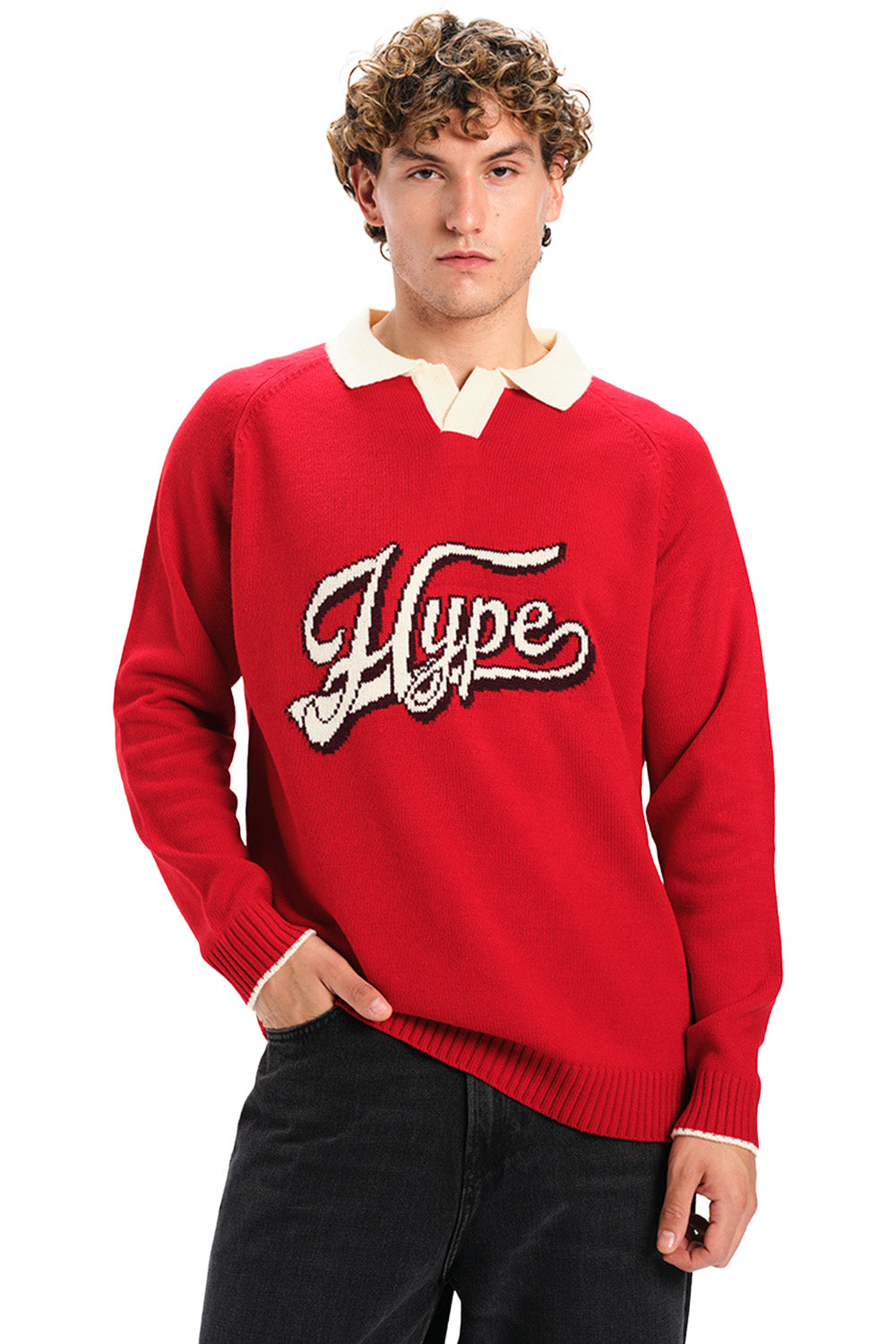 Hype Knit Full Sleeves Polo - BonkersCorner