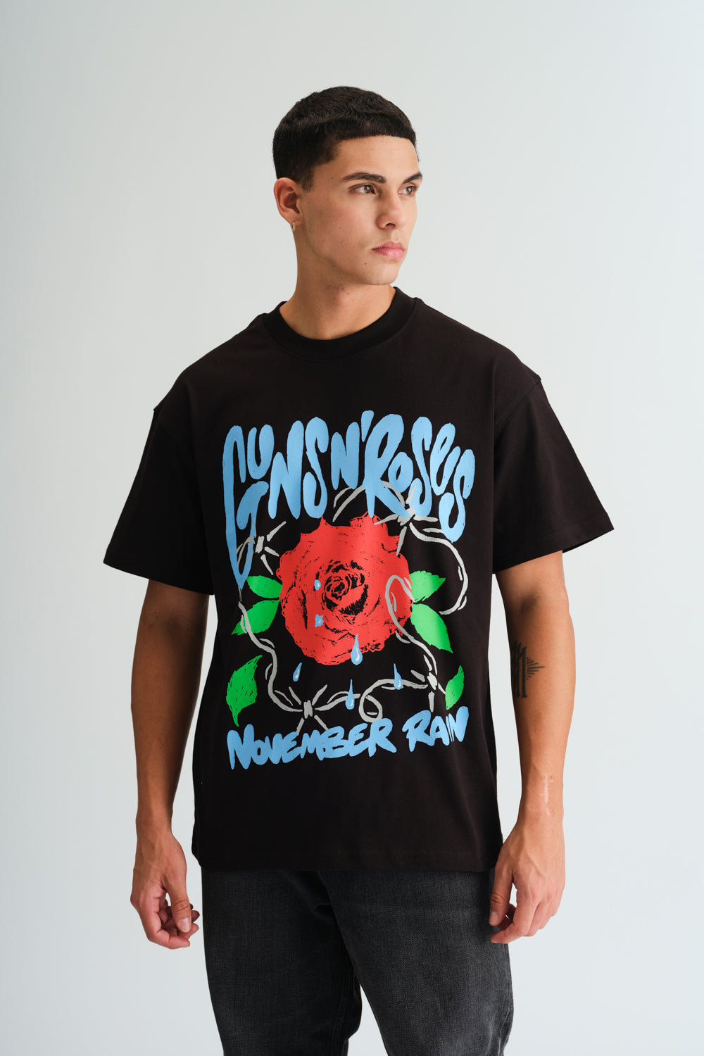 Black November Rain Oversized T-shirt - BonkersCorner