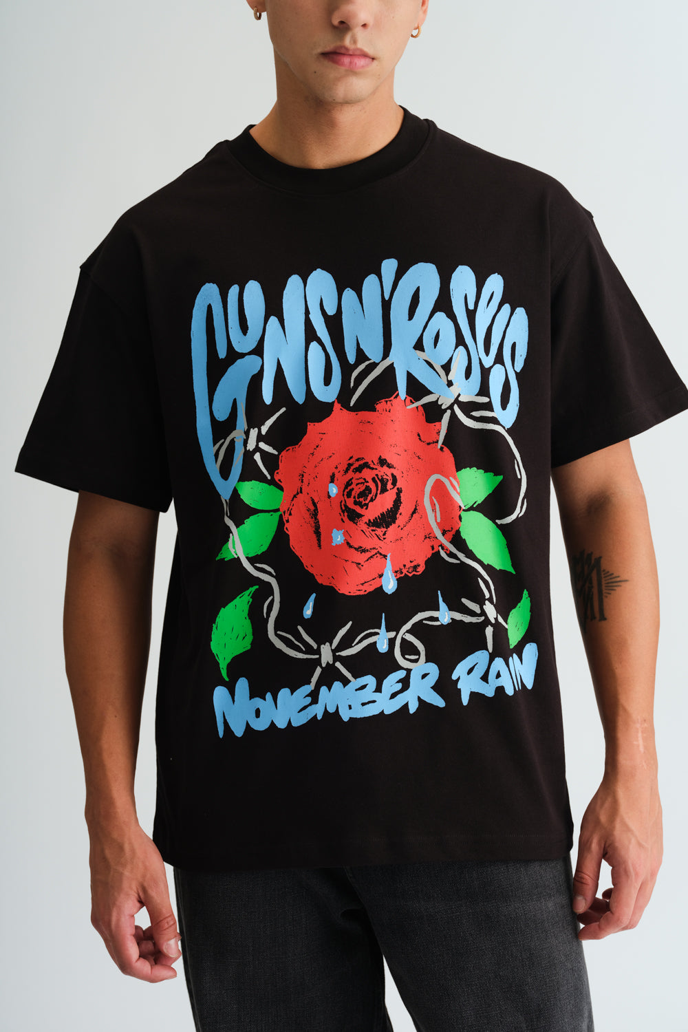 Black November Rain Oversized T-shirt - BonkersCorner