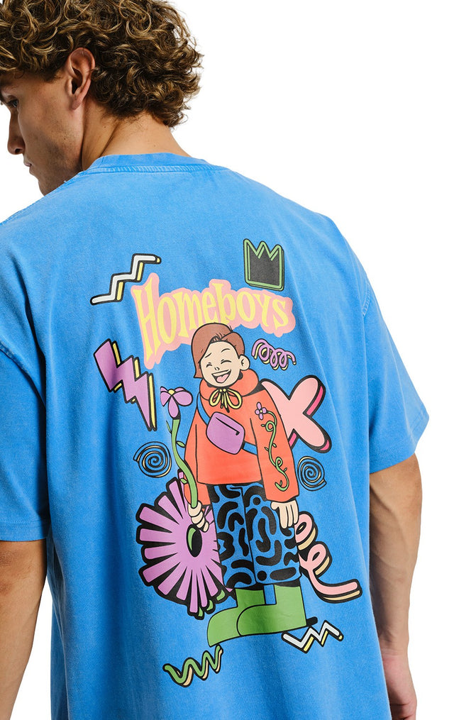 Buy Homeboys Faded Blue Oversized T-shirt | BonkersCorner