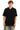 Black Knit Double Textured Polo T-shirt - BonkersCorner