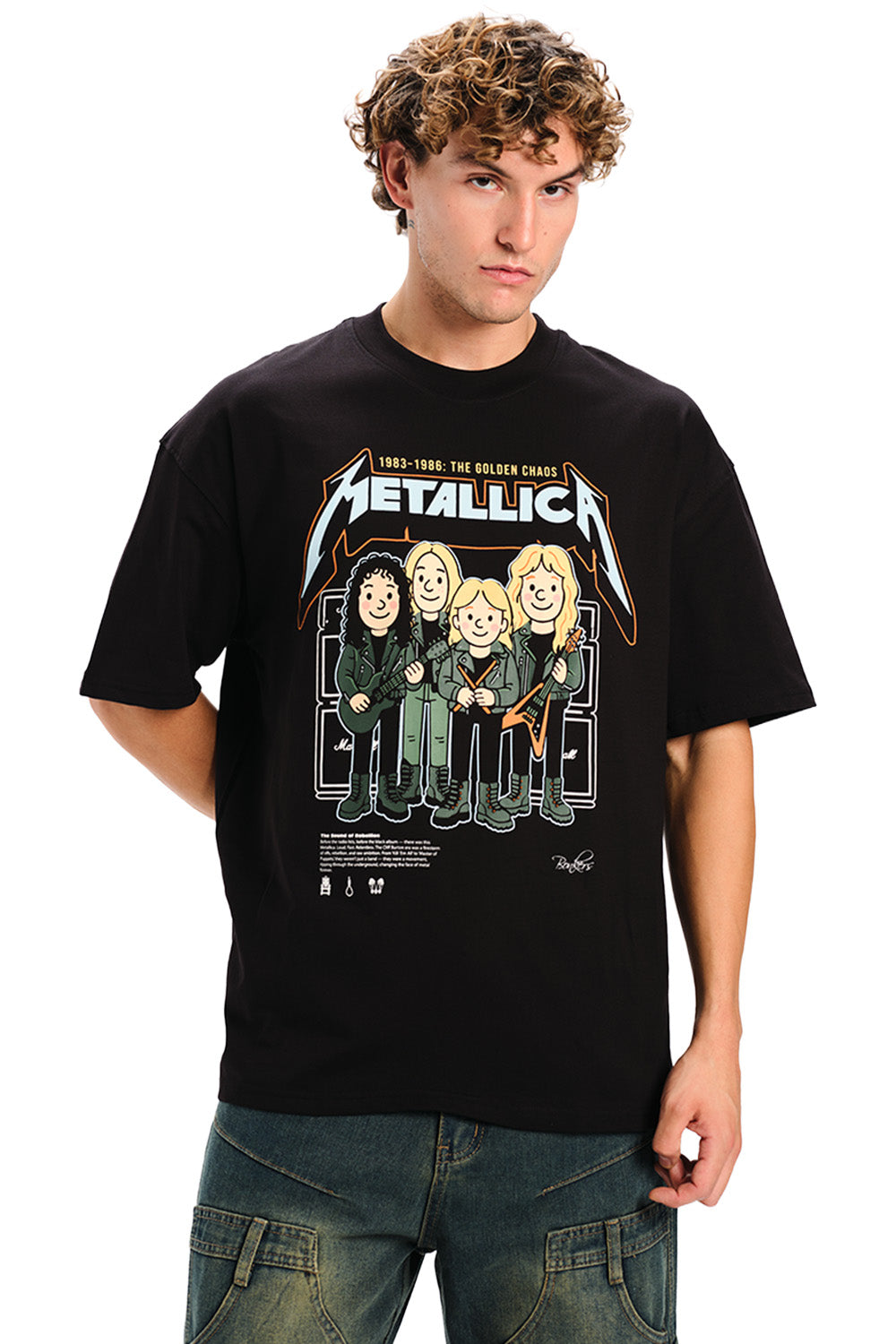 Metallica Black Golden Chaos Oversized T-shirt - BonkersCorner