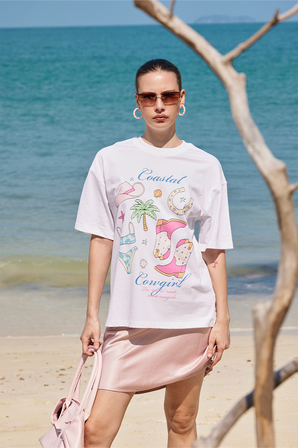 Coastal Cowgirl White Oversized T-shirt