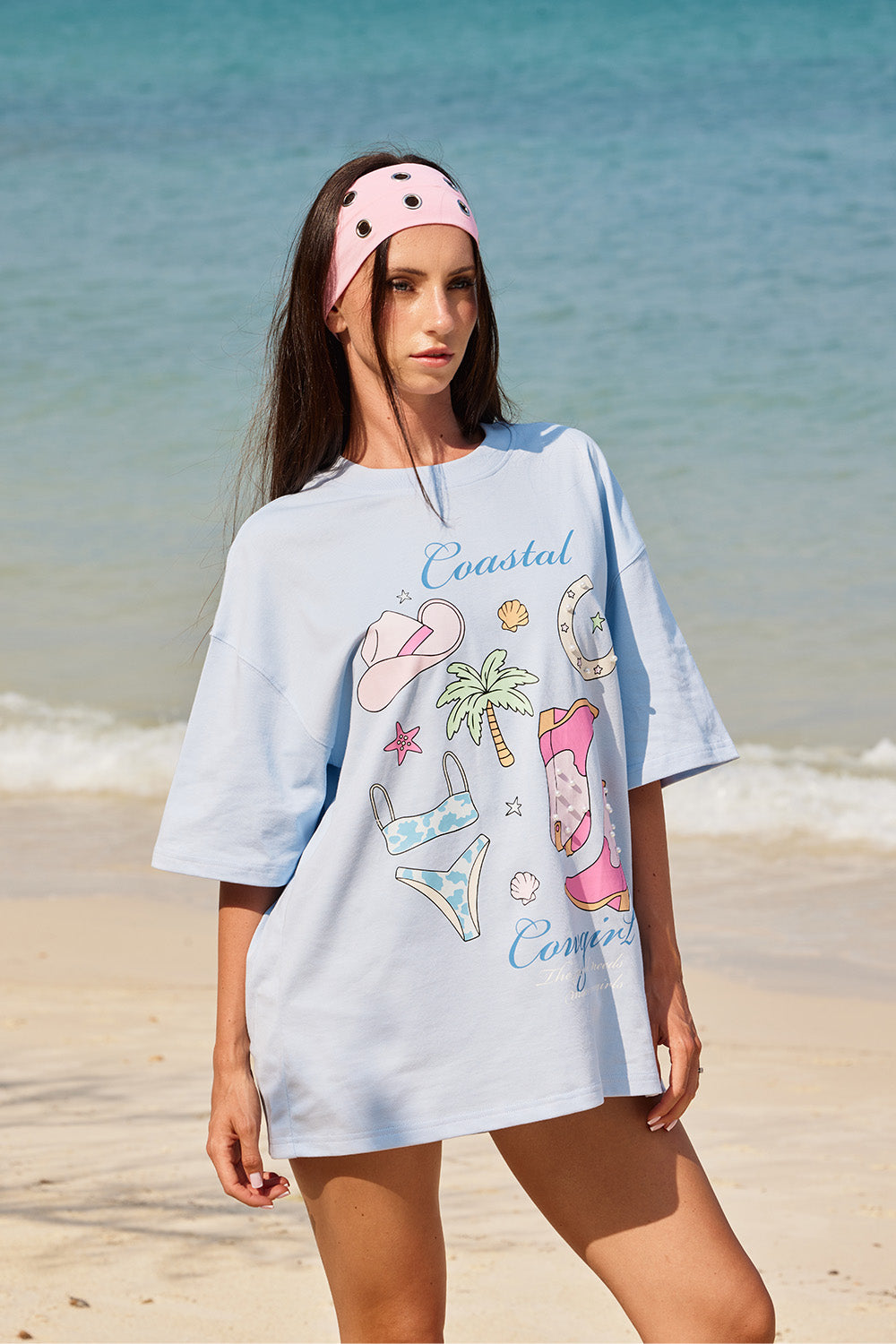 Coastal Cowgirl Blue Oversized T-shirt