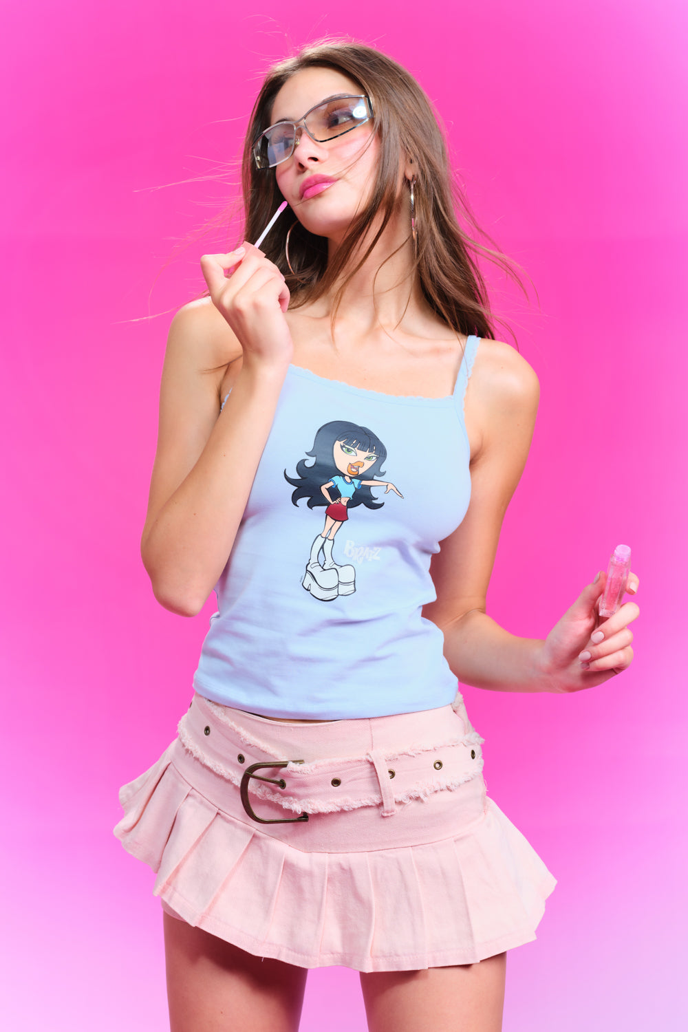 Always Bratty Laced Trimmed Strappy Top - BonkersCorner