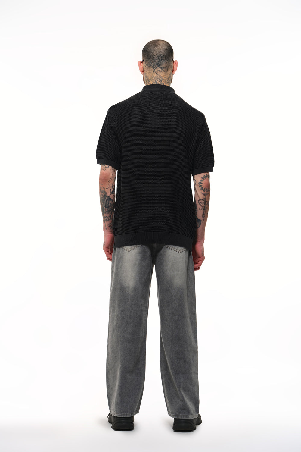 Ash Grey Faded Knit Premium Polo - BonkersCorner