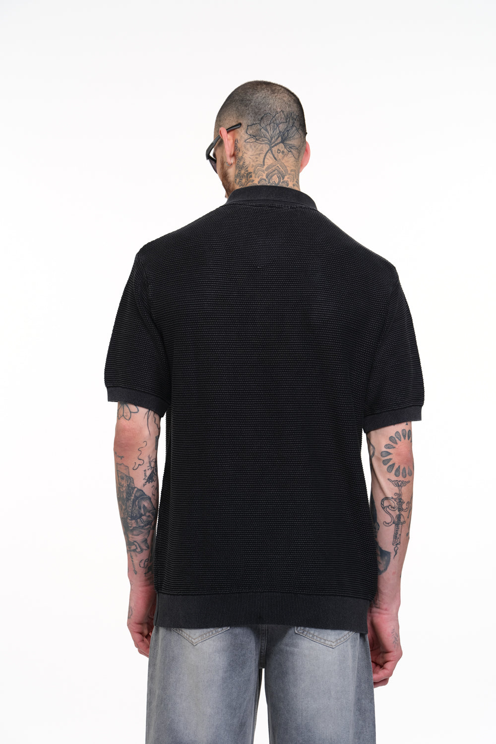 Ash Grey Faded Knit Premium Polo - BonkersCorner