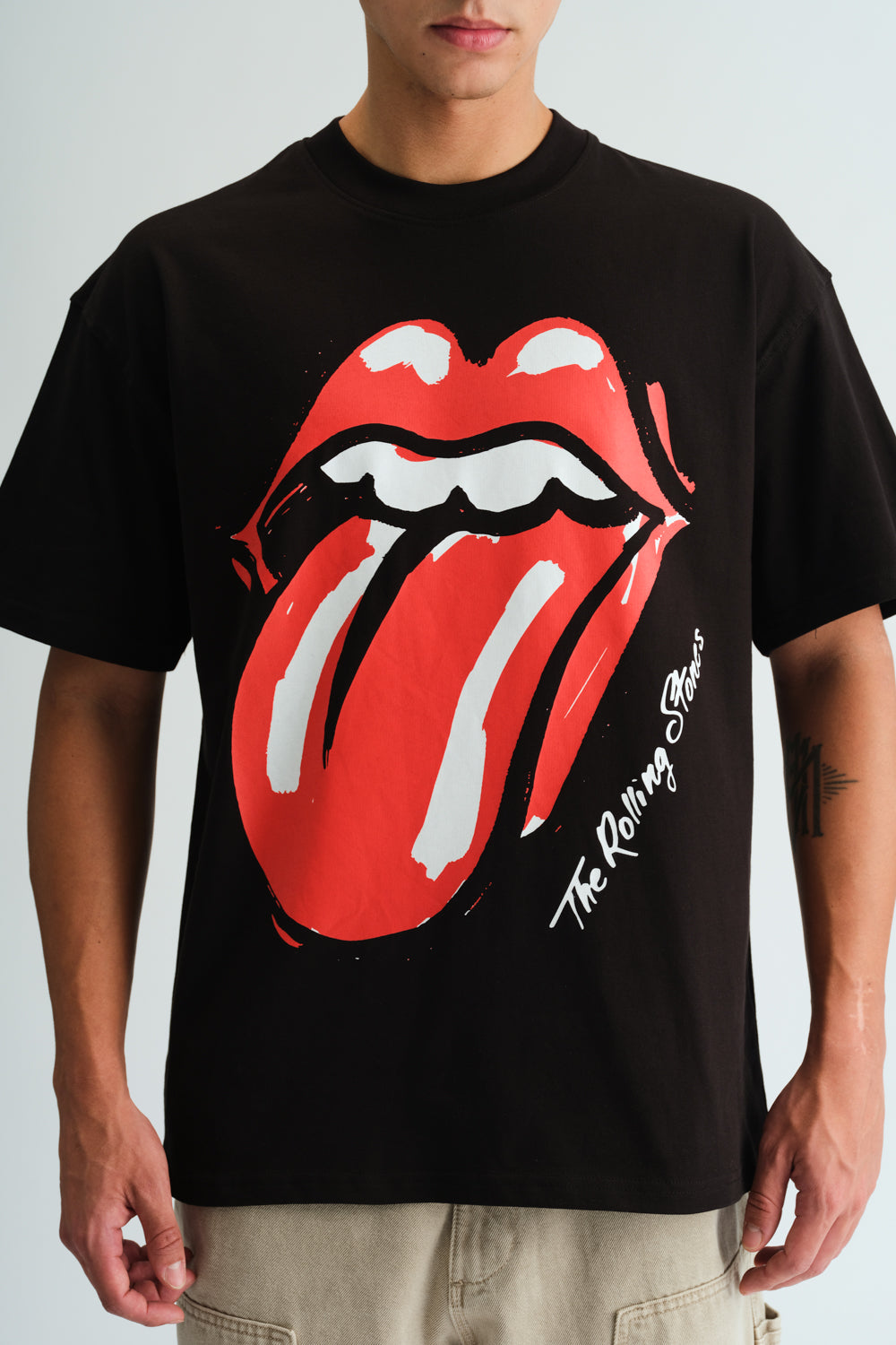 Black Rolling Stones Oversized T-shirt - BonkersCorner