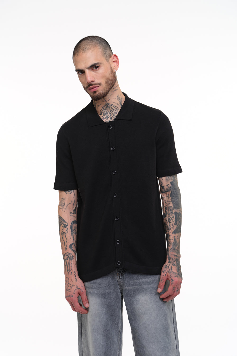Black Knit Shirt - BonkersCorner