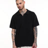 Black Knitted Polo T-shirt - BonkersCorner
