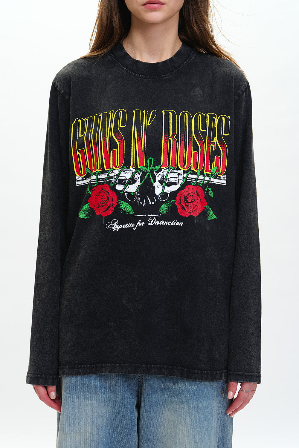 Black Guns N Roses Appetite For Destruction Full Sleeves T-shirt - BonkersCorner