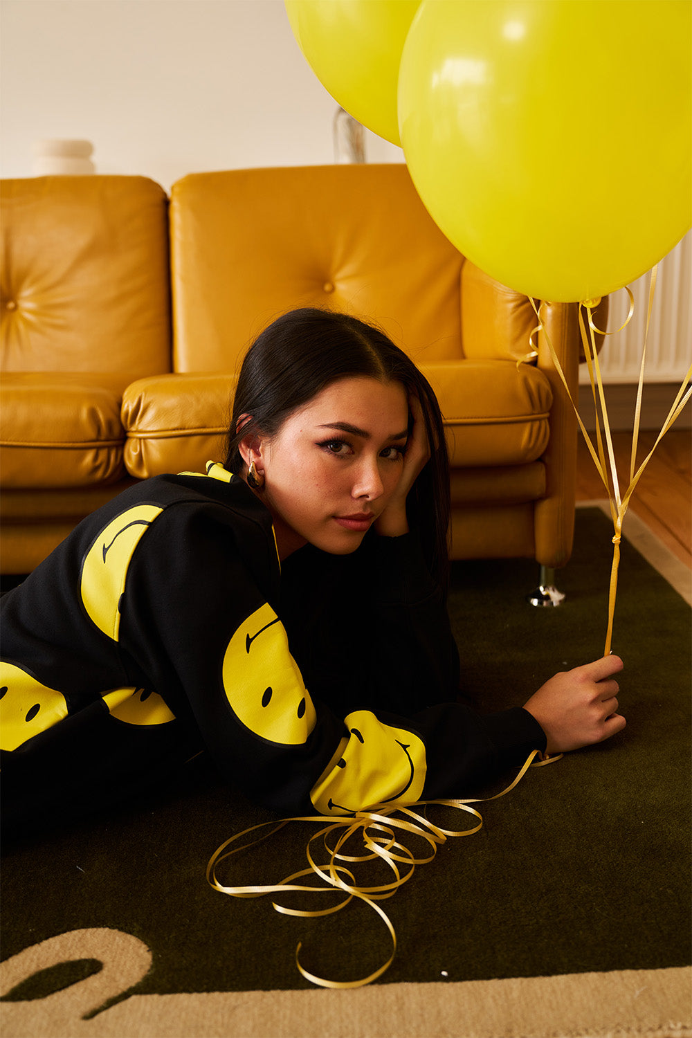 Black Smiley Originals All Over Sweatshirt - BonkersCorner