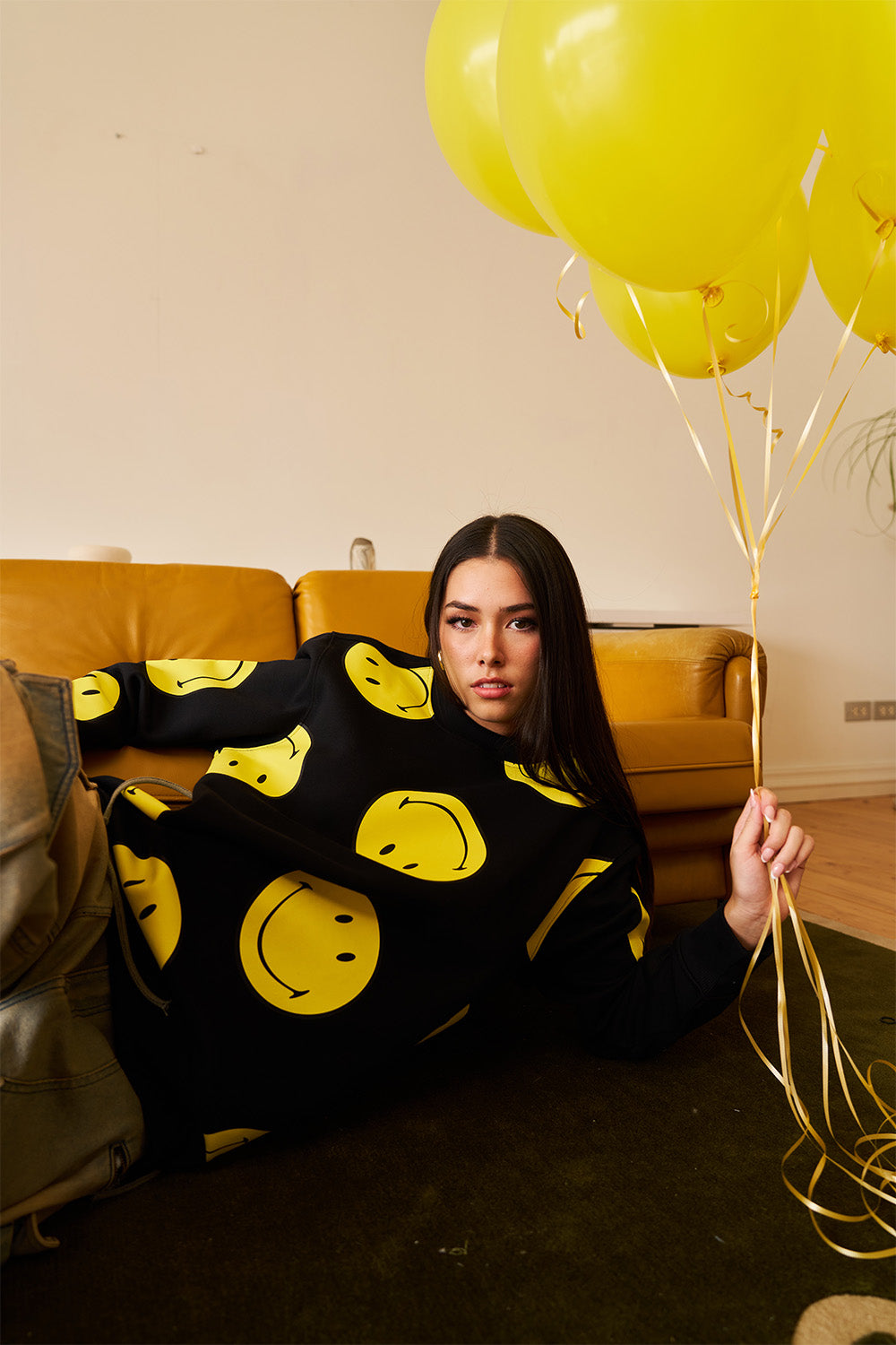 Black Smiley Originals All Over Sweatshirt - BonkersCorner