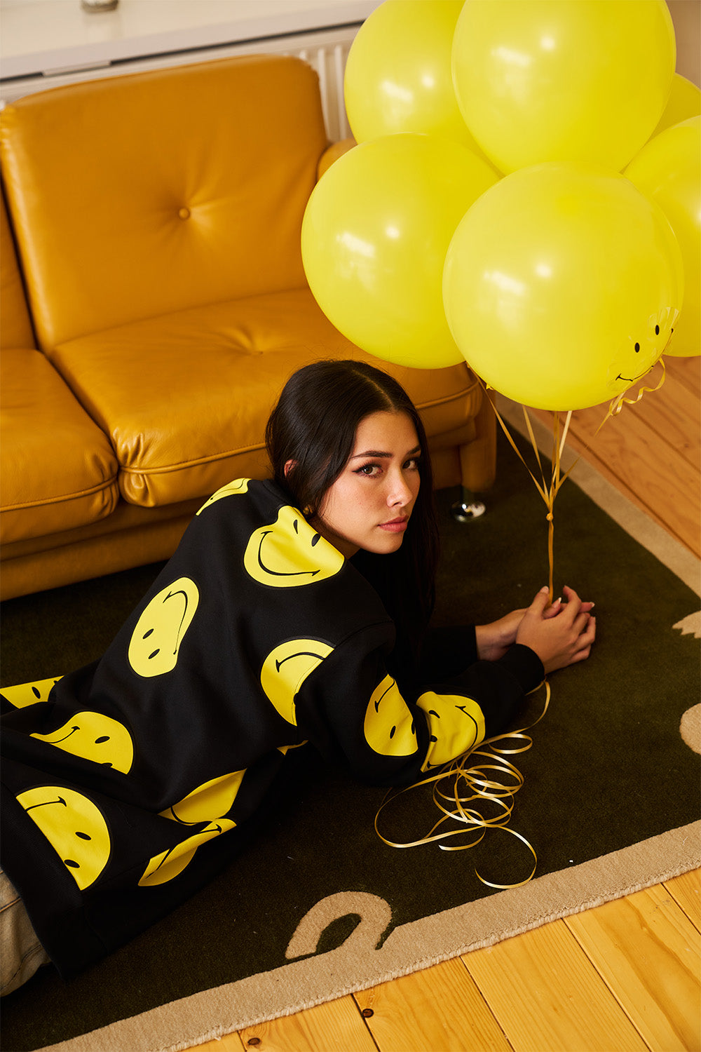 Black Smiley Originals All Over Sweatshirt - BonkersCorner