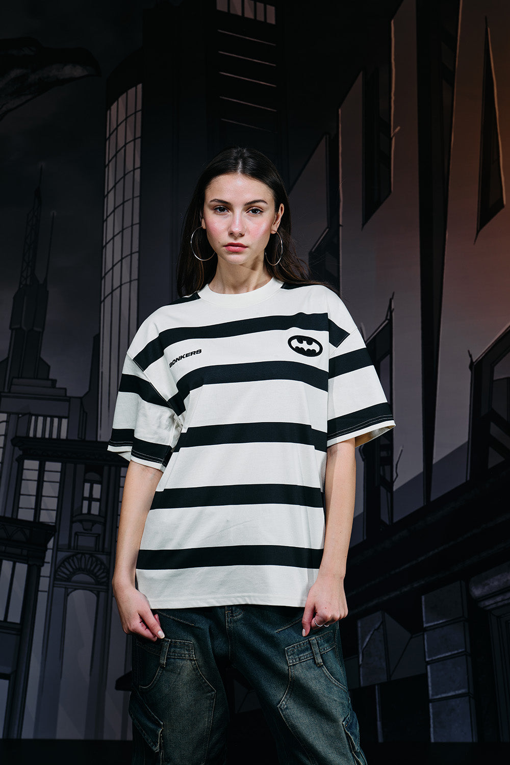 Caped Crusader Stripped T-shirt