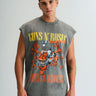 Grey Faded Guns N Roses Oversized Tank - BonkersCorner