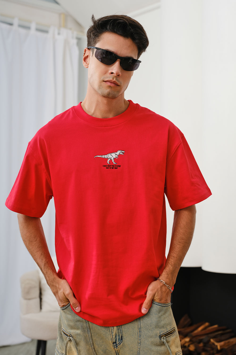 I Rex-pect You To Stay Out Of My Way Oversized T-shirt - BonkersCorner