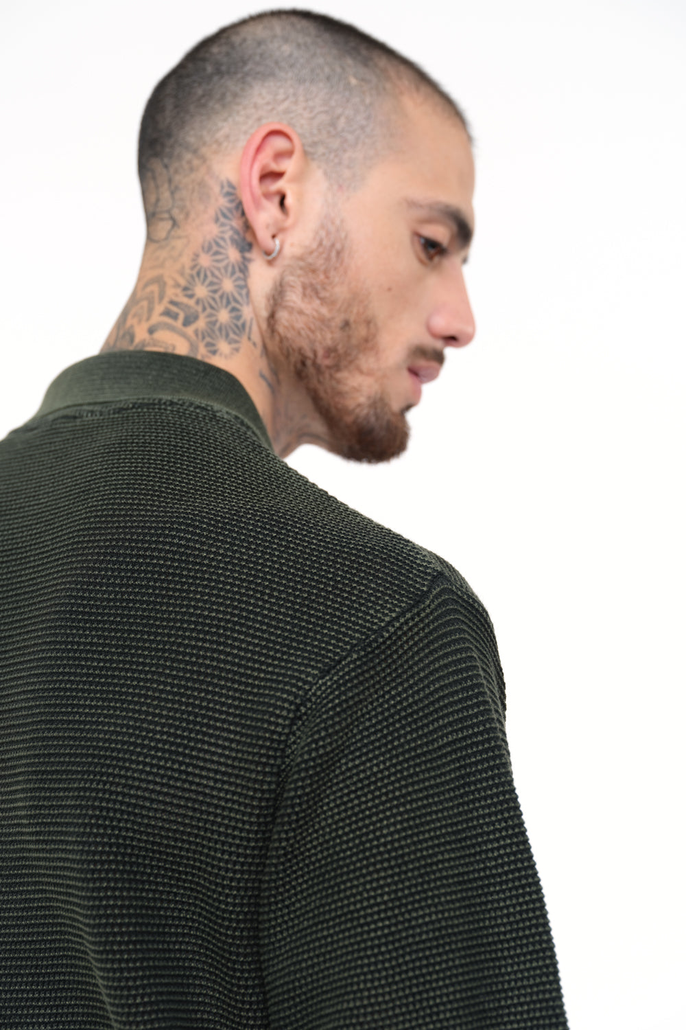 Olive Green Faded Knit Premium Polo - BonkersCorner