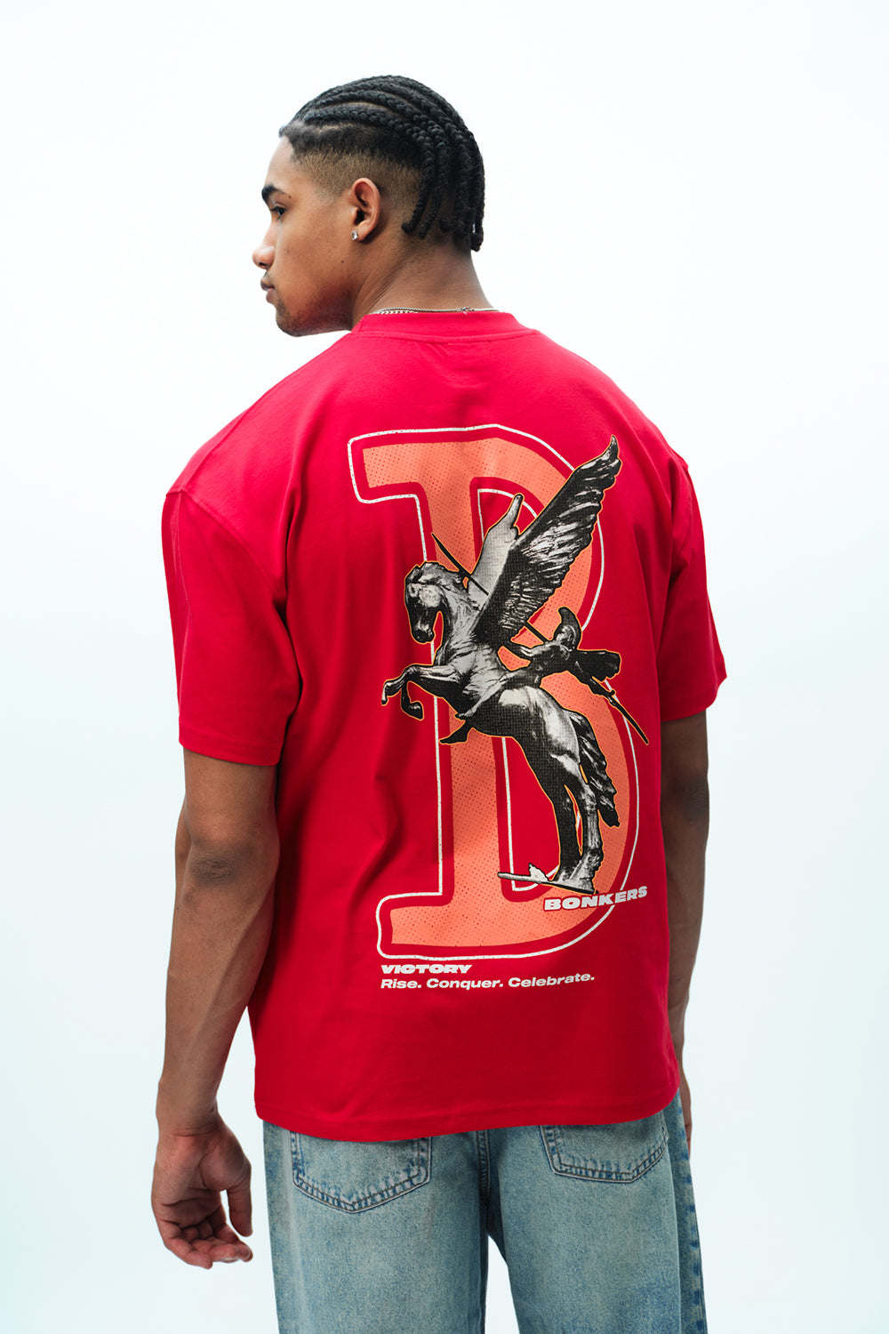 Red Rise To Power Premium Oversized T-Shirt - BonkersCorner