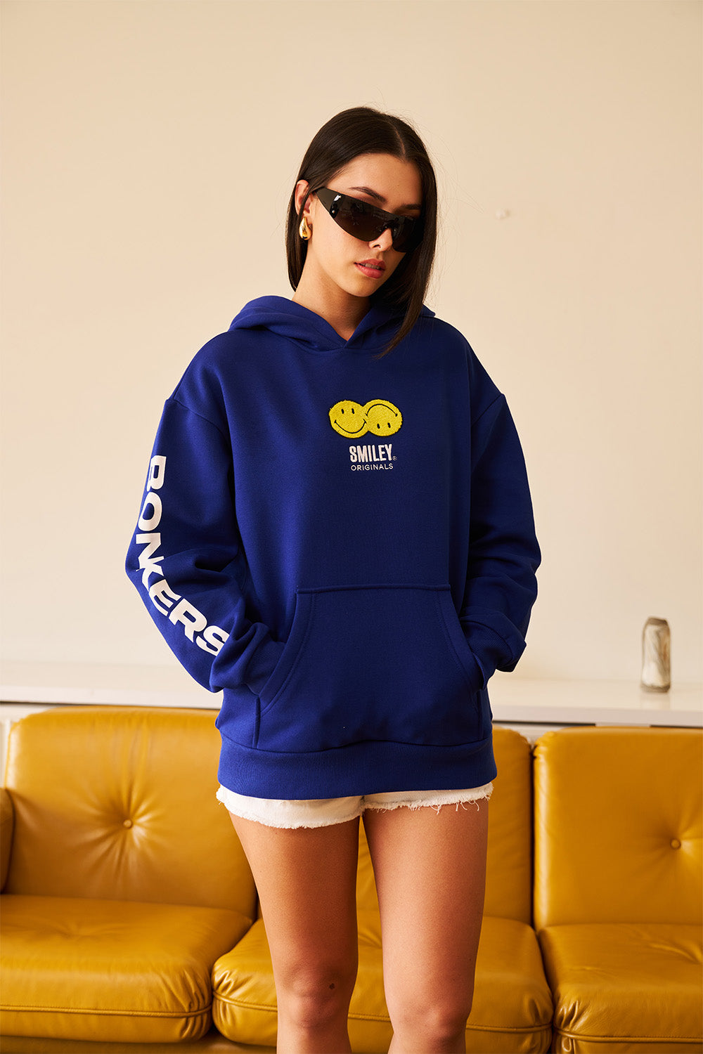 Royal Blue Smiley Originals Hoodie - BonkersCorner