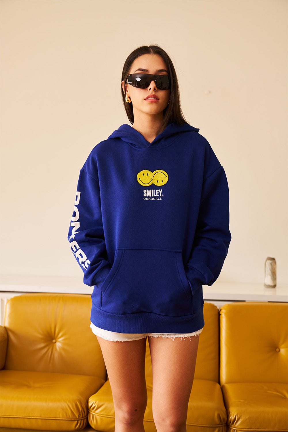 Royal Blue Smiley Originals Hoodie - BonkersCorner