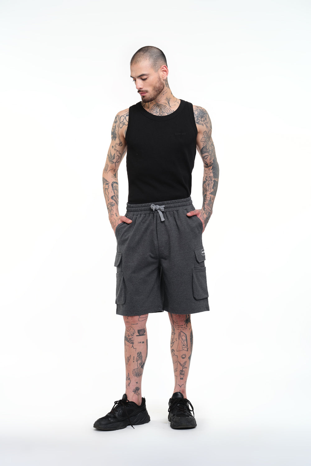 Signature 4 Pocket Dark Melange Utility Shorts - BonkersCorner