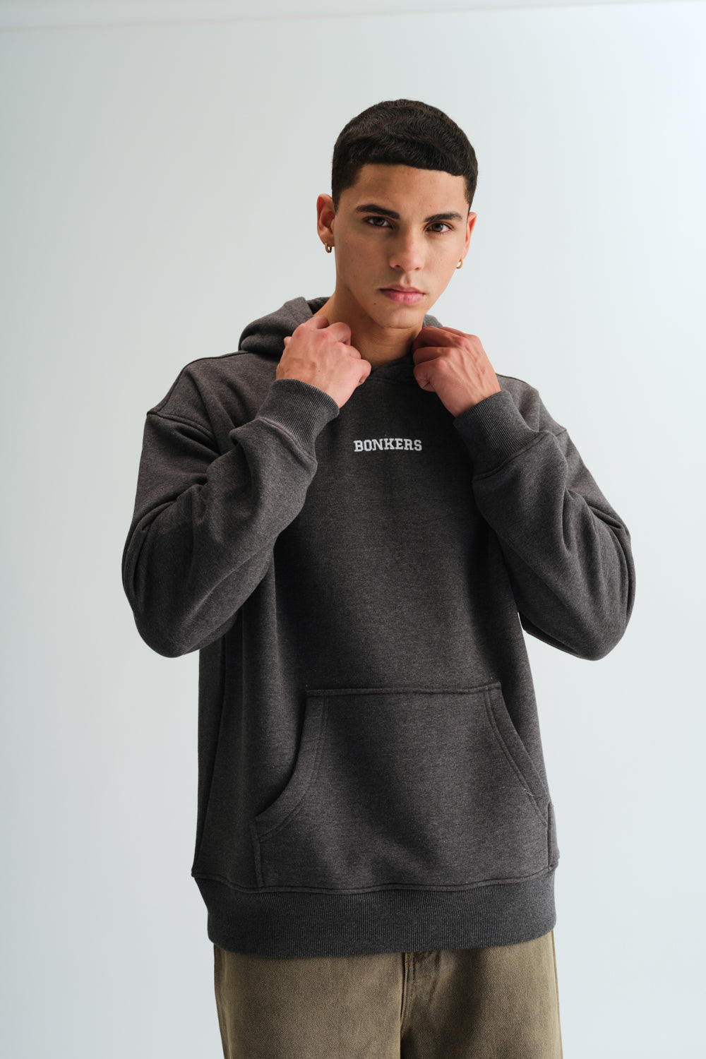 Signature Dark Grey Melange Hoodie - BonkersCorner
