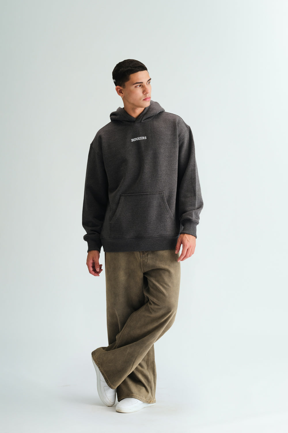 Signature Dark Grey Melange Hoodie - BonkersCorner