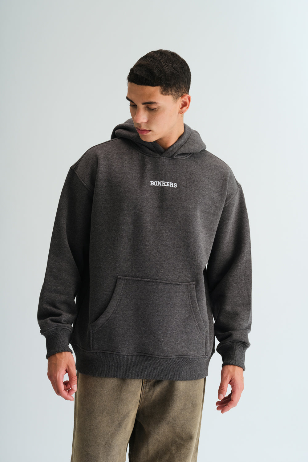 Signature Dark Grey Melange Hoodie - BonkersCorner