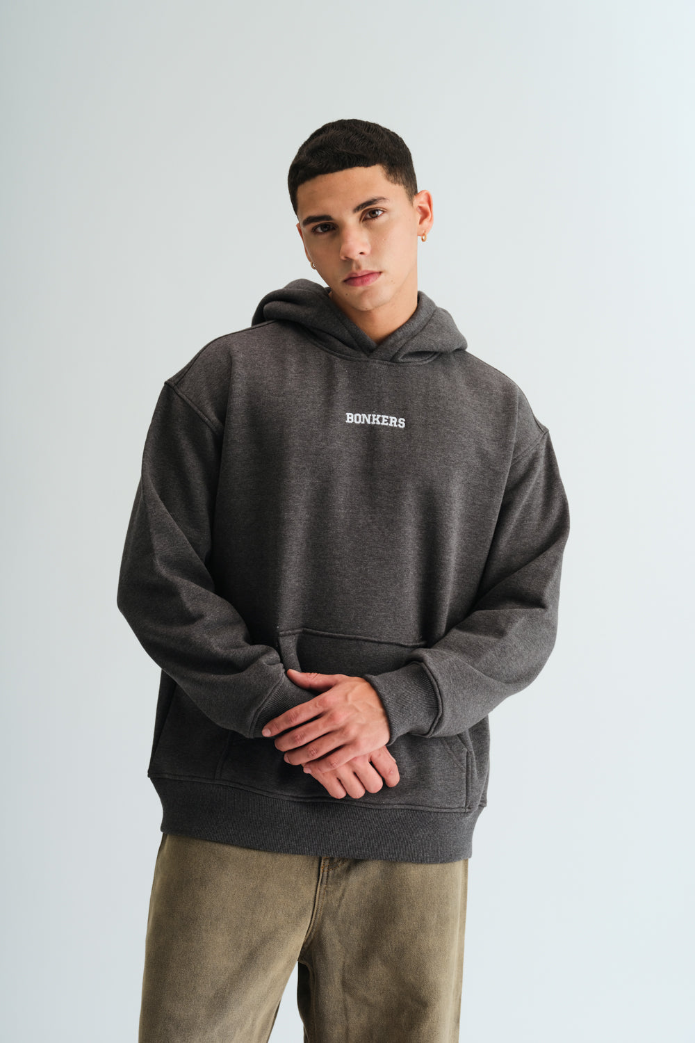 Signature Dark Grey Melange Hoodie - BonkersCorner