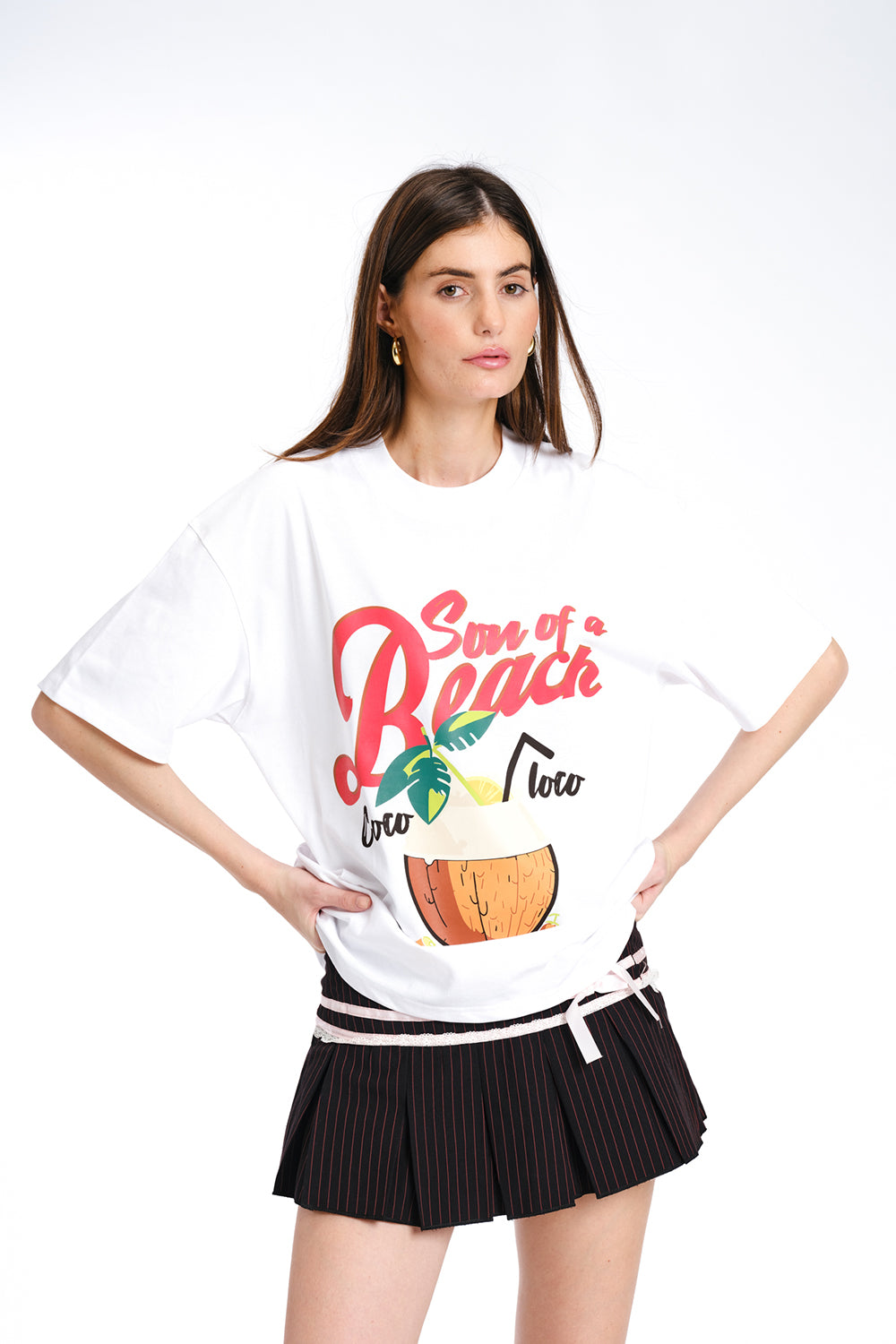 White Son Of A Beach Oversized T-shirt