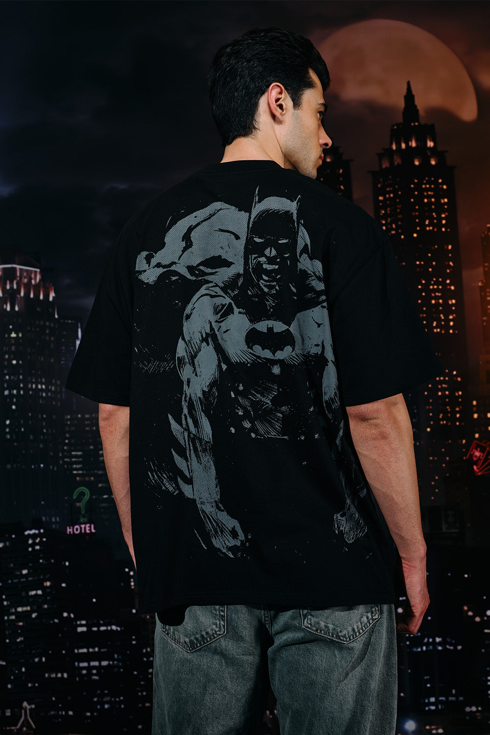 Batman Rage Embroidered Oversized T-shirt - BonkersCorner