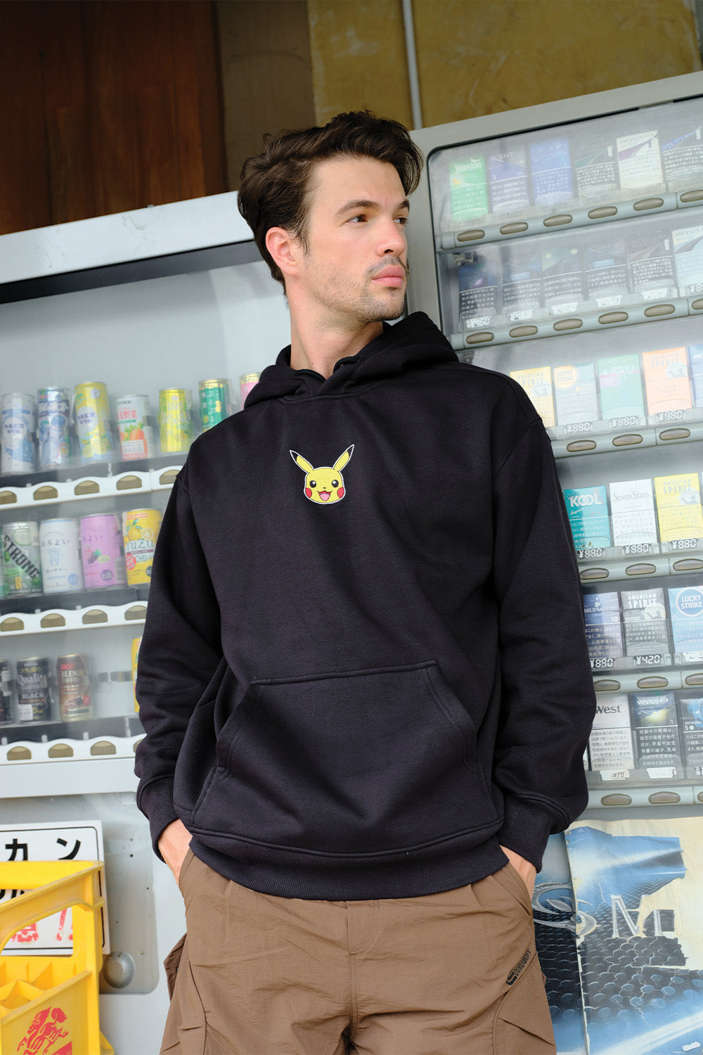 Black Embroidered Pokémon Hoodie