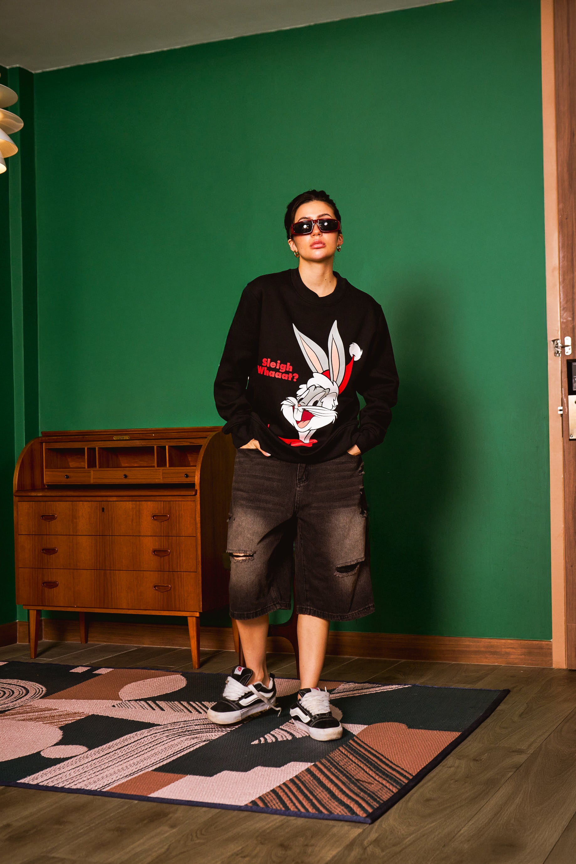 Black Bugs Bunny Sweatshirt - BonkersCorner