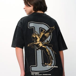Black Rise To Power Premium Oversized T-shirt - BonkersCorner