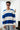 Blue Stripe V-Neck Knit Polo - BonkersCorner