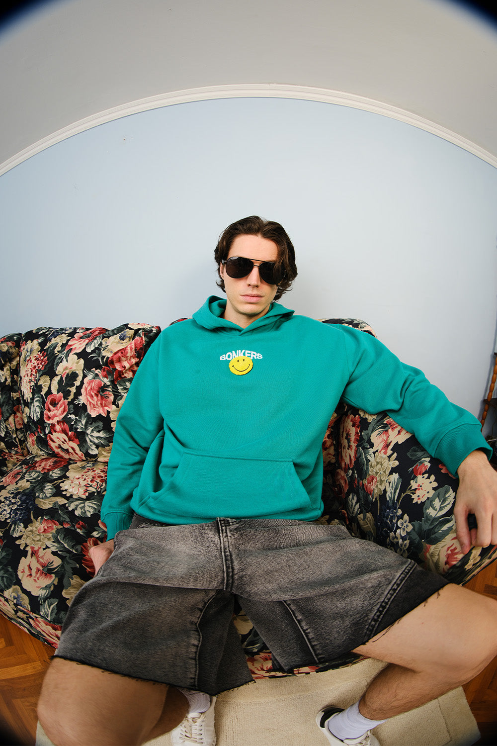 Bottle Green Smiley Originals Hoodie - BonkersCorner