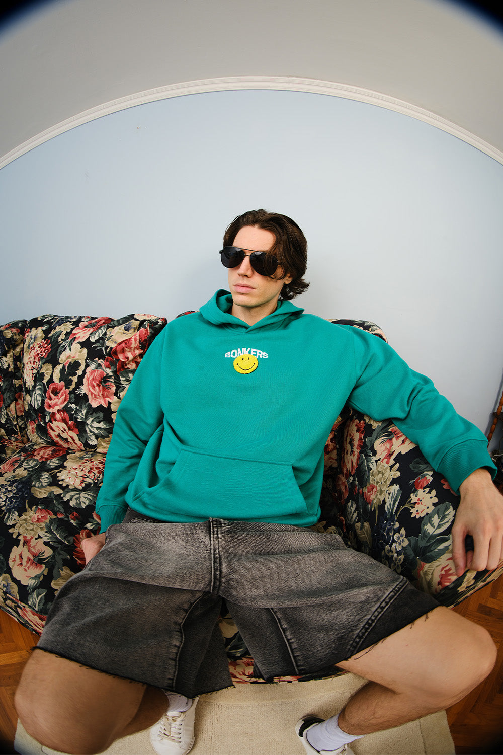 Bottle Green Smiley Originals Hoodie - BonkersCorner