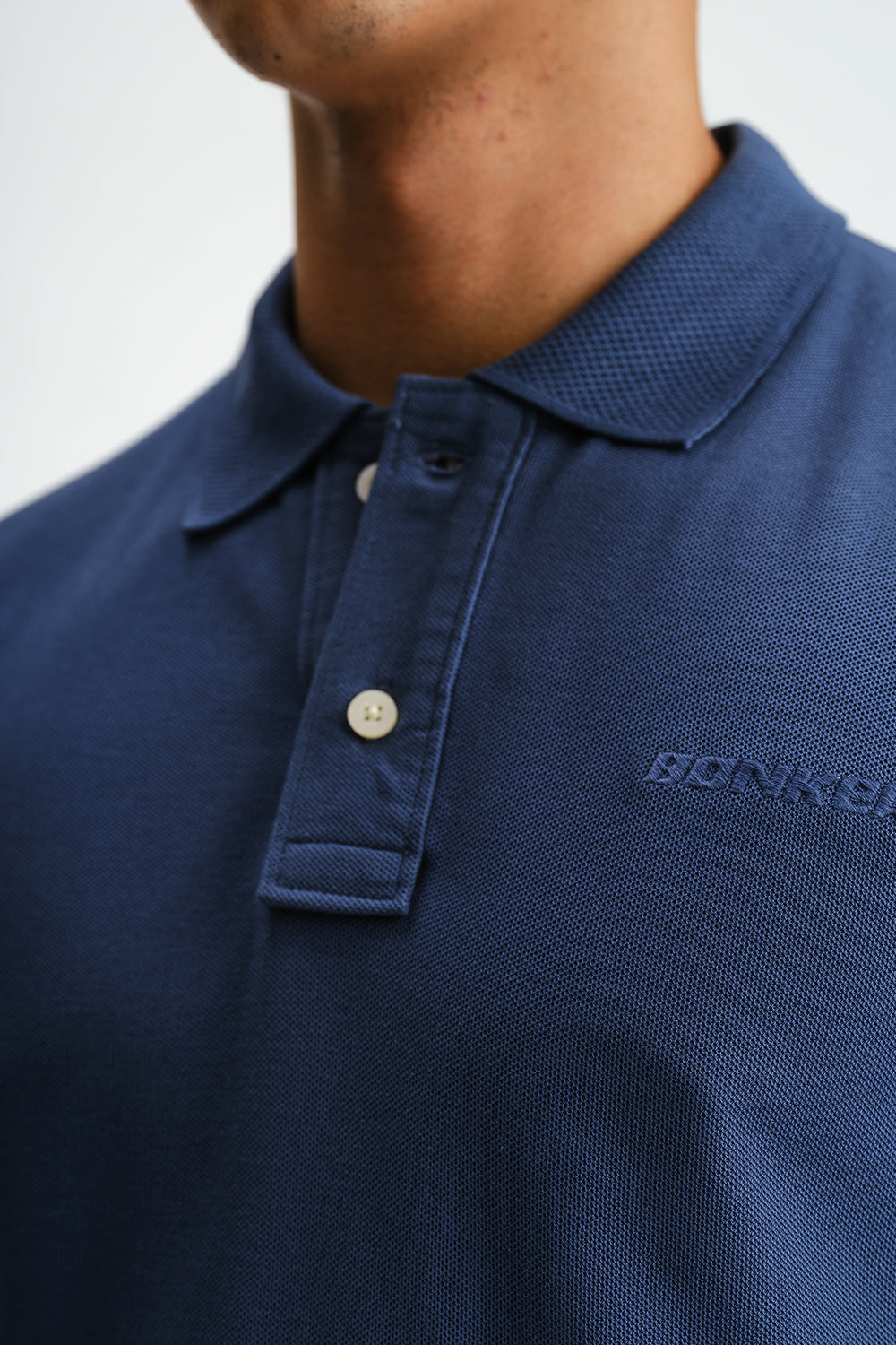 Cobalt Blue Signature Jacquard Collar Premium Polo - BonkersCorner