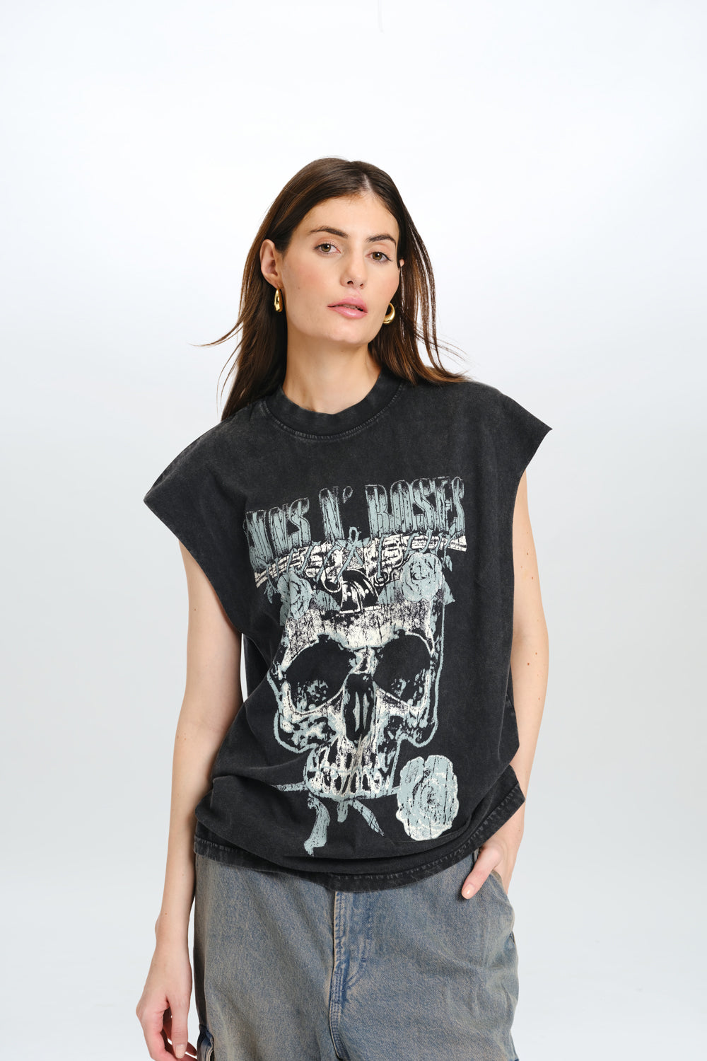Faded Guns N Roses Oversized Tank
