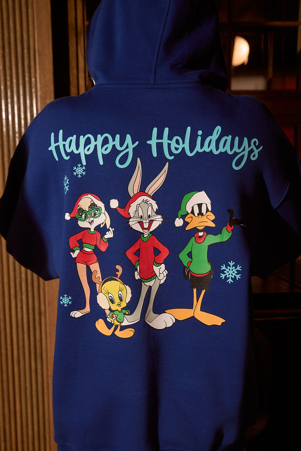 Blue Happy Holidays Hoodie - BonkersCorner