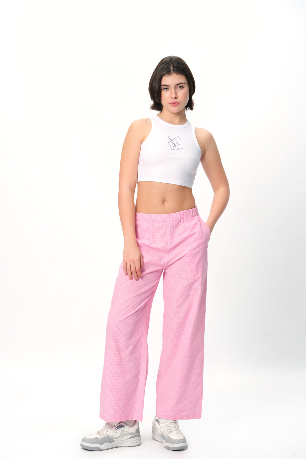 Pink Small Checkered Pants - BonkersCorner
