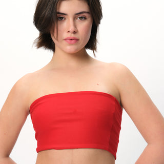 Red Crop Tube Top - BonkersCorner