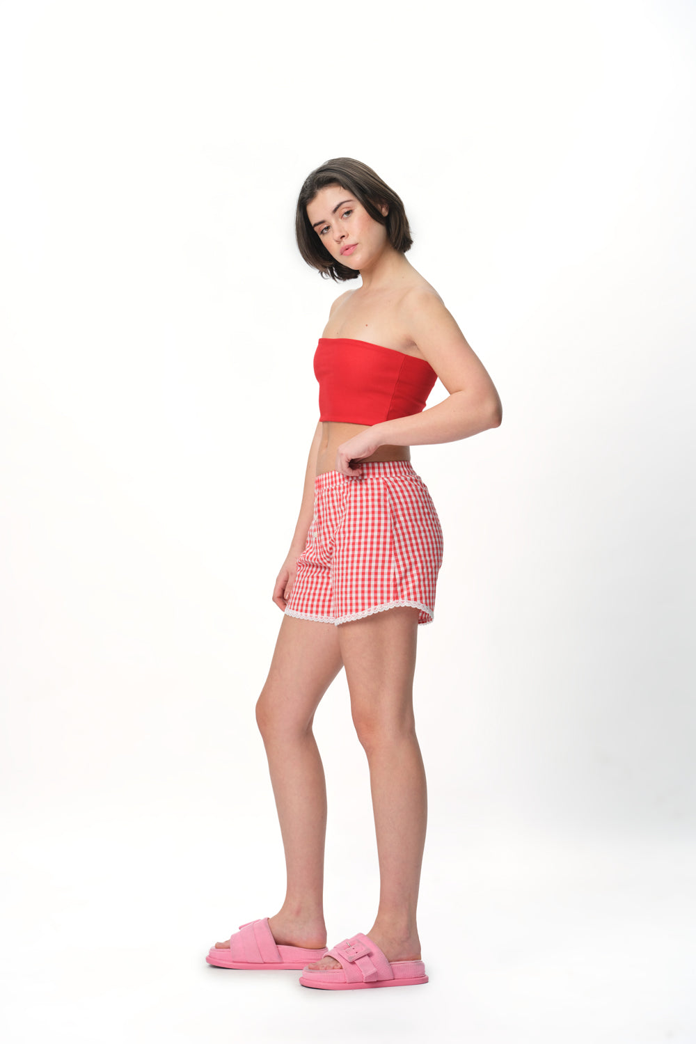 Red Lace Trimmed Boxer Shorts - BonkersCorner
