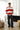Red Stripe V-Neck Knit Polo - BonkersCorner