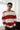 Red Stripe V-Neck Knit Polo - BonkersCorner