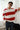 Red Stripe V-Neck Knit Polo - BonkersCorner