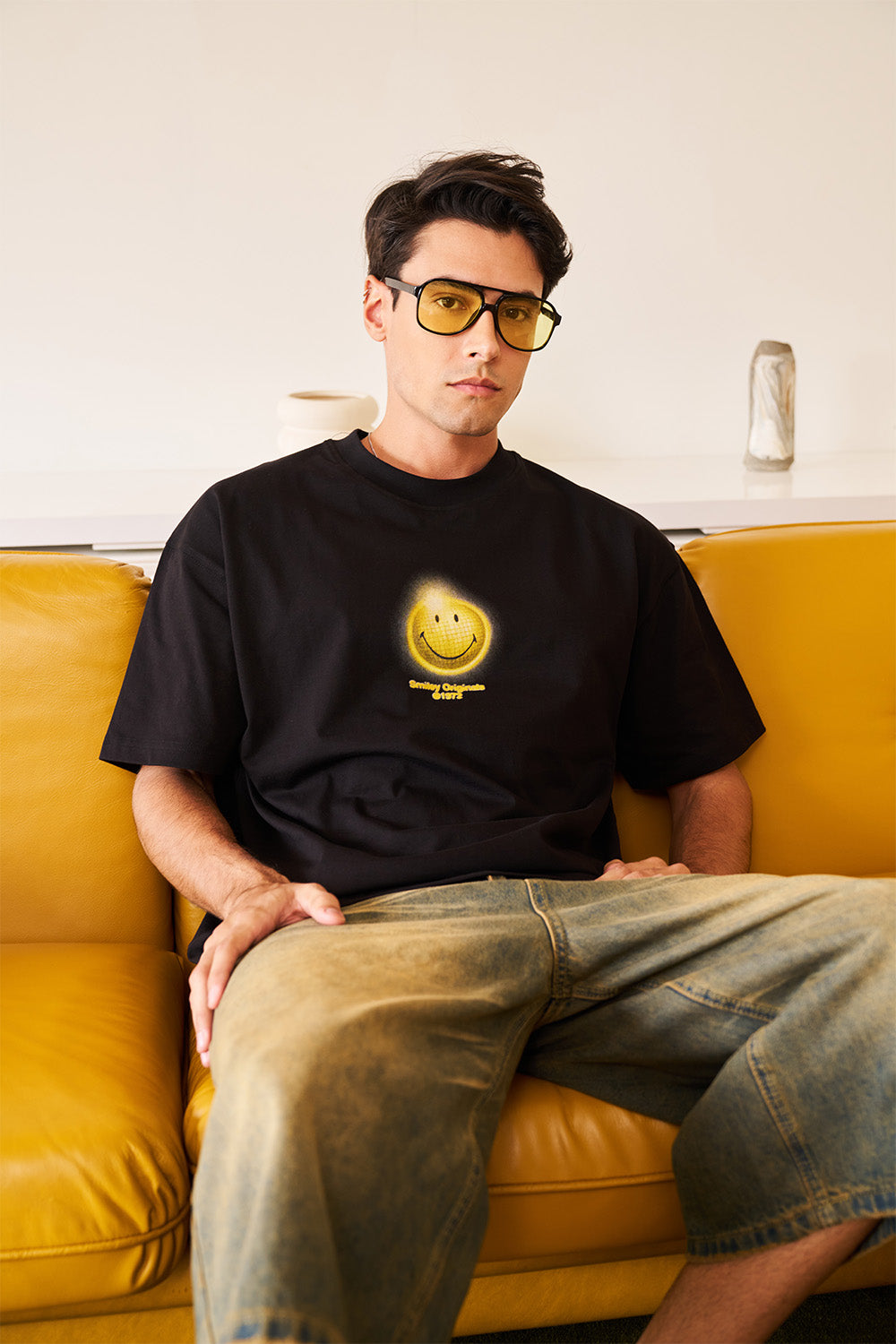Smiley Lost In The Beat Oversized T-shirt - BonkersCorner