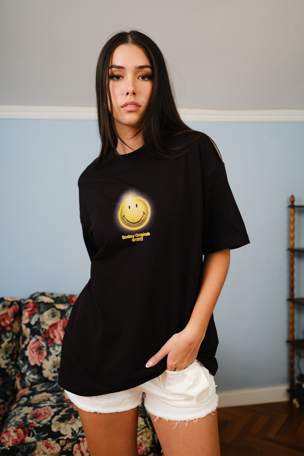 Smiley Lost In The Beat Oversized T-shirt - BonkersCorner