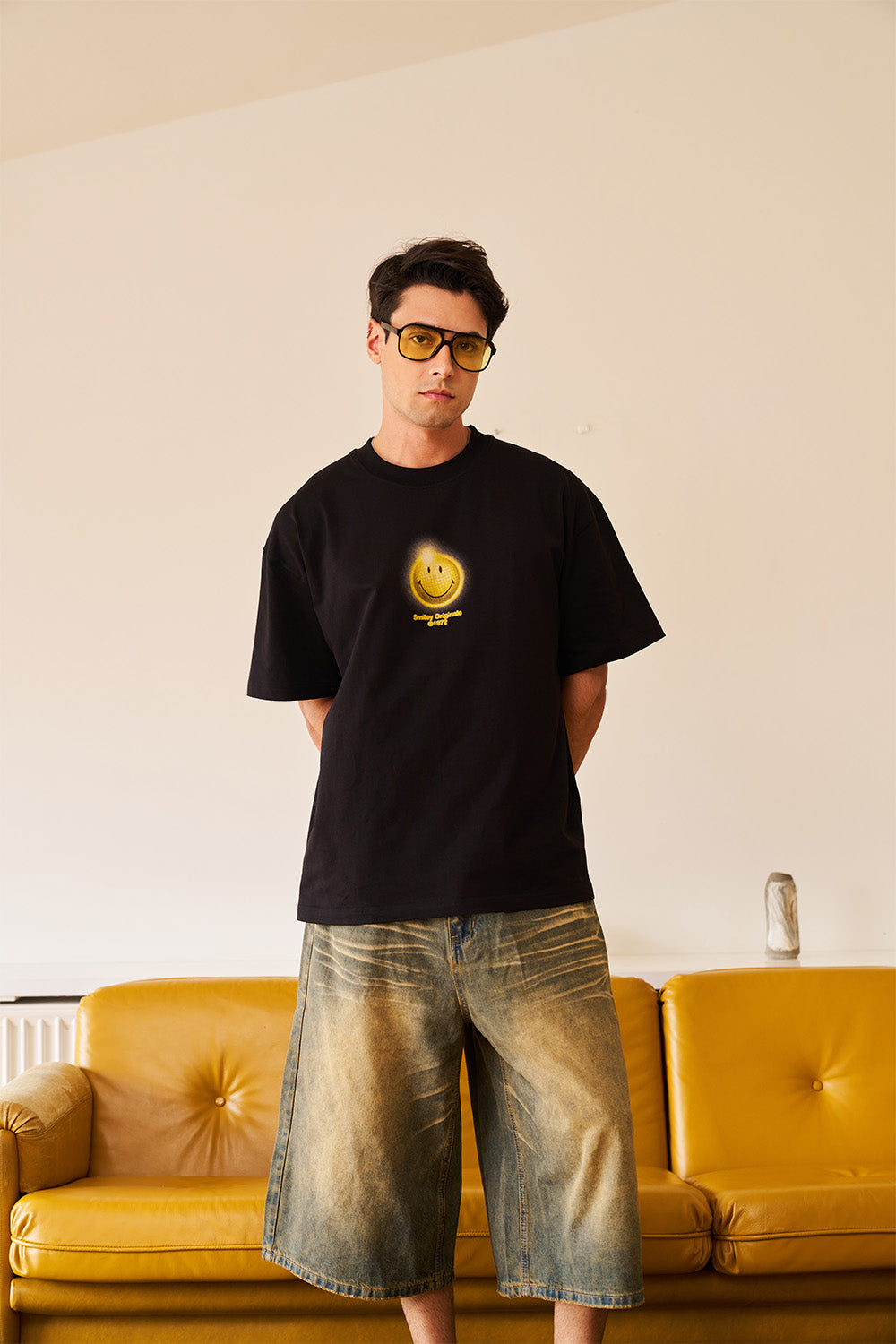 Smiley Lost In The Beat Oversized T-shirt - BonkersCorner